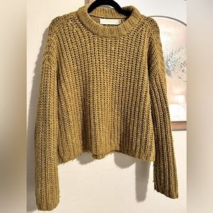 EUC-Size M-Happy Nature-Mustard/Cream-Pullover Sweater.